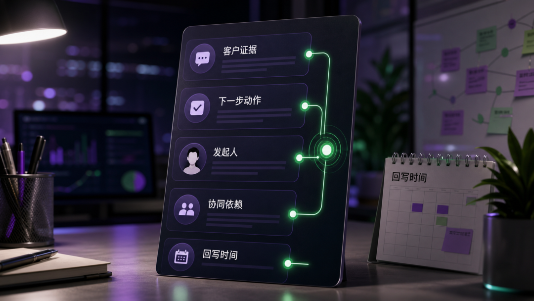 客户沟通证据被提炼为机会状态