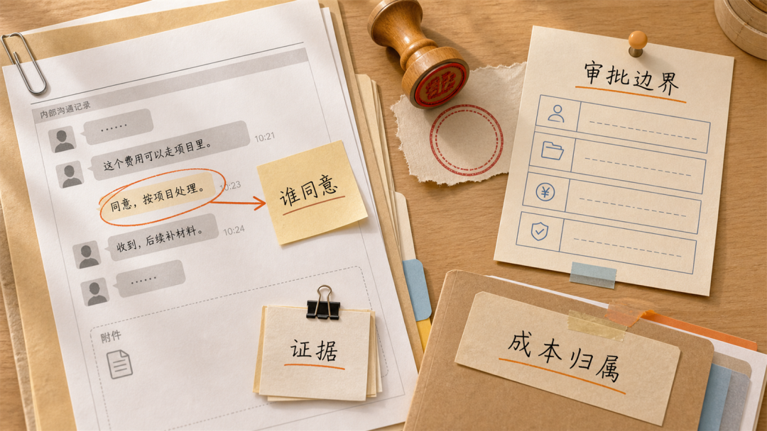 费用发生现场记录项目编号和口径